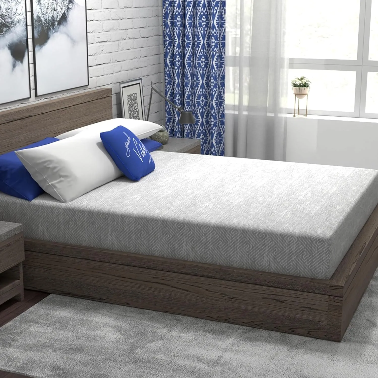 Vibe Heather Grey Gel Memory Foam Mattress, CertiPUR-US and Oeko-TEX Certifed Bed-in-a-Box in Ultra Small Package, 10-Inch, Full