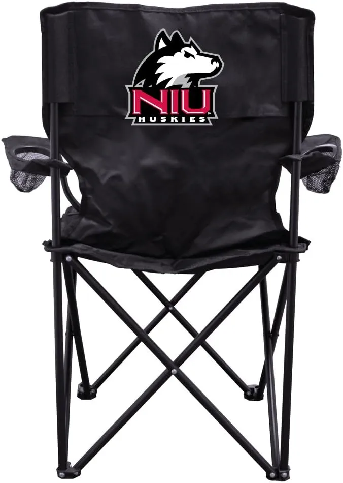 VictoryStore Outdoor Camping Chair - Northern Illinois University Huskies Black Folding Camping Chair with Carry B