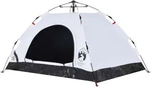 vidaXL Camping Tent 2-Person, Garden Shelter, Portable Canopy for Outdoor Patio Hiking, Lightweight Tent, White Blackout Fabric Quick Release