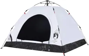 vidaXL Camping Tent 3-Person, Garden Shelter, Portable Canopy for Outdoor Patio Hiking, Lightweight Tent, White Blackout Fabric Quick Release