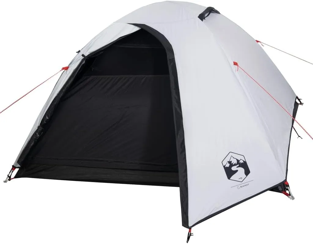 vidaXL Camping Tent Dome 4-Person White Blackout Fabric Waterproof, Tent, Camping shelter, Garden shelter, Garden Tent, Outdoor shelter