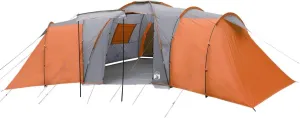 vidaXL Dome Camping Tent for 12 Persons - Lightweight, Easy Setup, Green 185T Taffeta, Water-Resistant with Rainfly, Ventilated Mesh, PE Floor