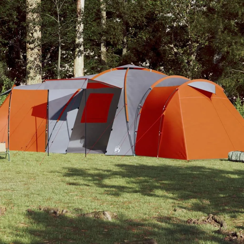 vidaXL Dome Camping Tent for 12 Persons - Lightweight, Easy Setup, Green 185T Taffeta, Water-Resistant with Rainfly, Ventilated Mesh, PE Floor