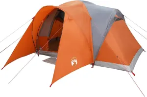 vidaXL Family Tent Dome 6-Person Grey and Orange Waterproof
