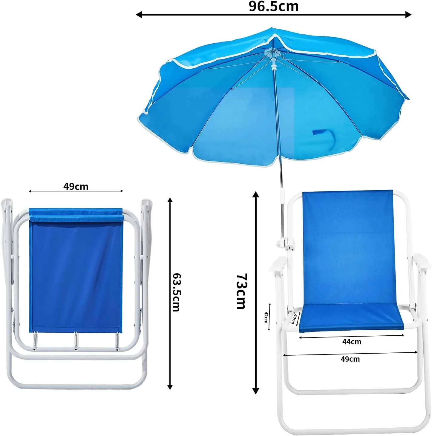 VINGLI Beach Chair with Umbrella, 2 Pack Beach Chair with 360° Canopy Shadefor Adults，Camping Chairs for Camping, Pool, Fishing-Blue