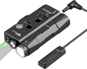 VOTATU V848 Green/IR Laser & 1700LM Flashlight/IR Illuminator Combo, Multi-Mode Display Screen Weapon Light Laser for Rifle and Shotgun Compatible with Mlok Picatinny Rail