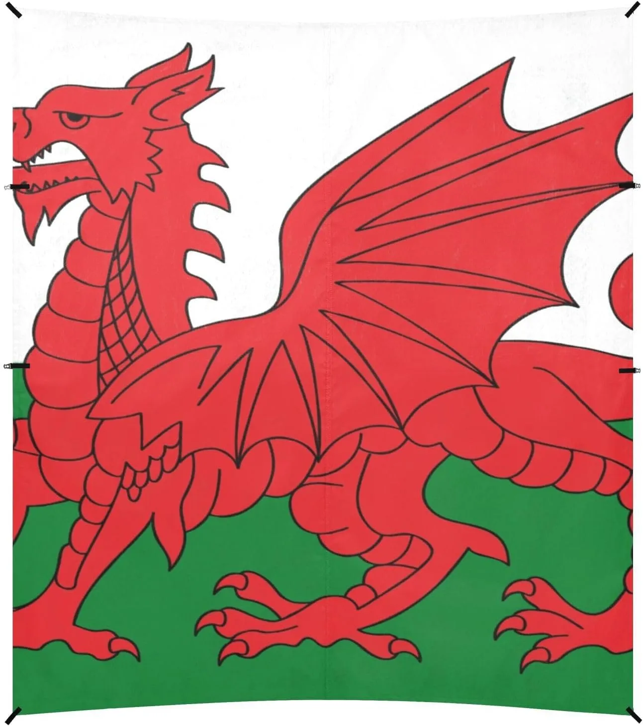 Wales Flag Welsh National Dragon Beach Canopy UPF50  Lightweight Portable Sunshade with Sandbags and Shovel for Camping, Picnics, Backyard & Fishing