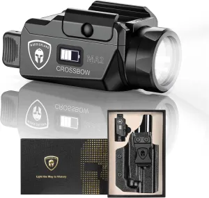 WARRIORLAND Universal Light Compatible with Glock 17/19 KYDEX Holster Combo, White LED Tactical Light for Handgun, Magnetic USB Rechargeable Flashlight-Screen Displays Battery Status, Crossbow MA2