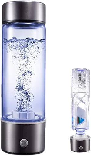 Water Purifiers, Portable Hydrogen Water Bottle, Hydrogen Water Generator Ionizer 3 Minutes Make Concentration High Hydrogen 1300-1600PPB USB Rechargeable 430ML