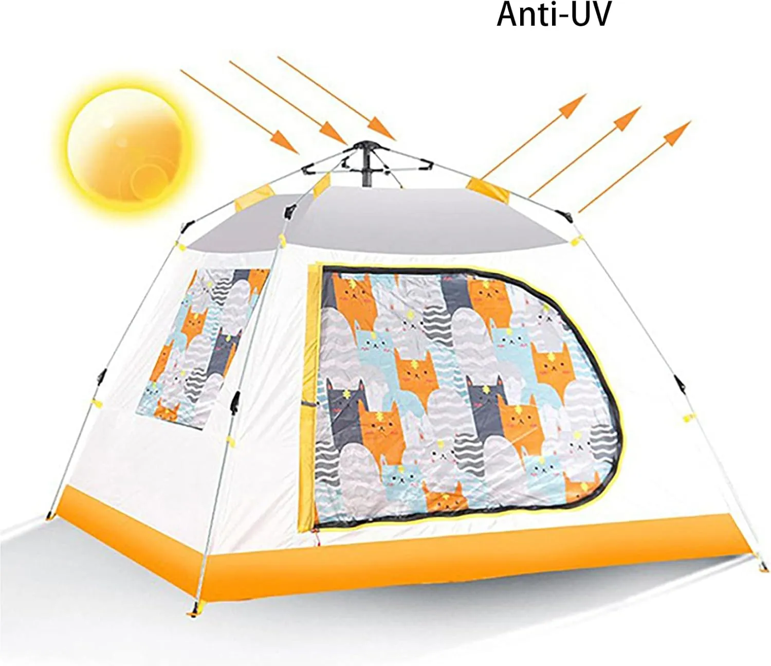 Waterproof Camping Tent Easy Setup, Instant Pop Up Tents Weatherproof, Foldable Automatic Tent Spacious for 3/4 Person, Outdoor Portable Dome Tents, for Hiking Traveling