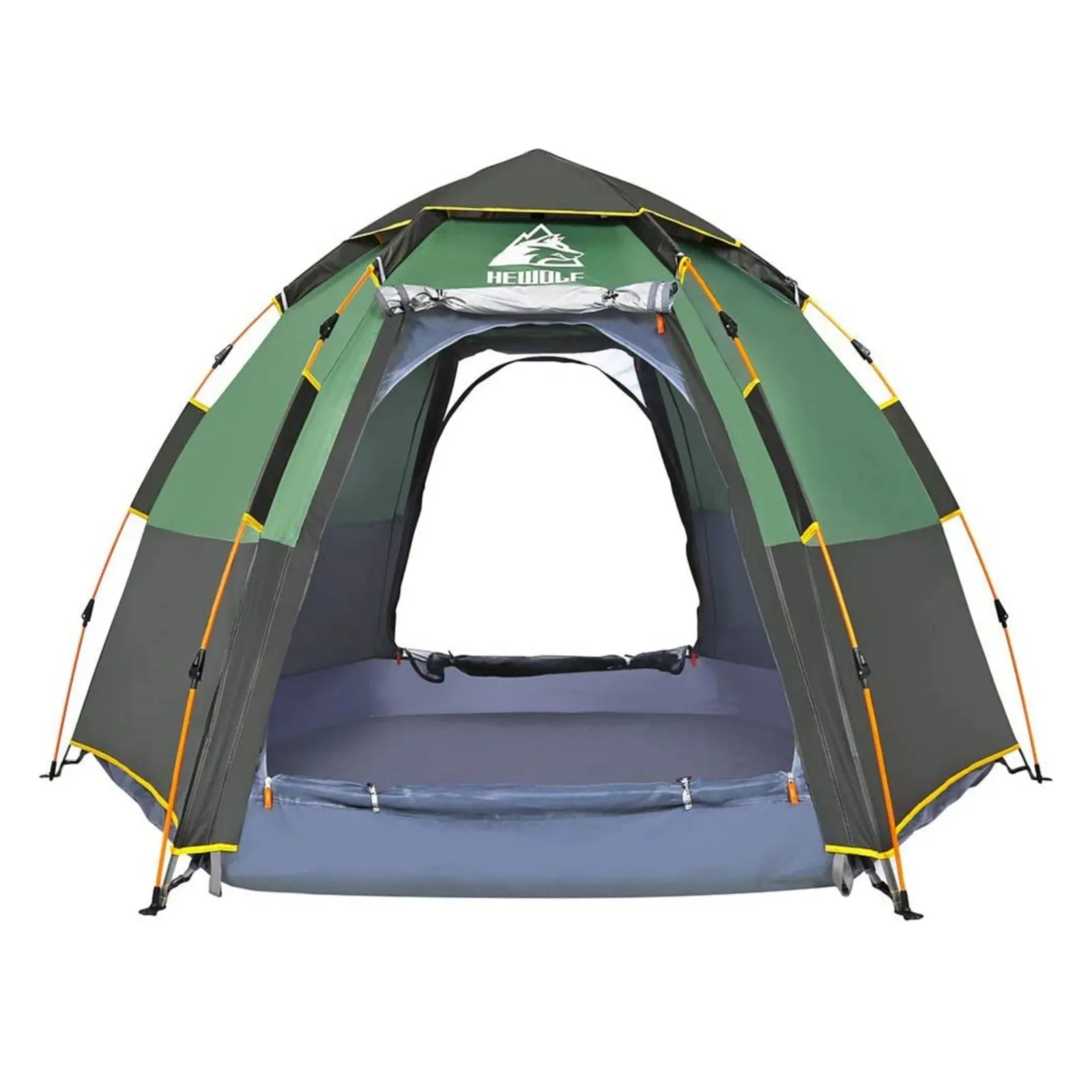 Waterproof Instant Camping Tent 4/5/6 Person Easy Quick Setup Dome Hexagonal Family Tents for Camping, Double Layer Flysheet Can be Used as Beach Shelter