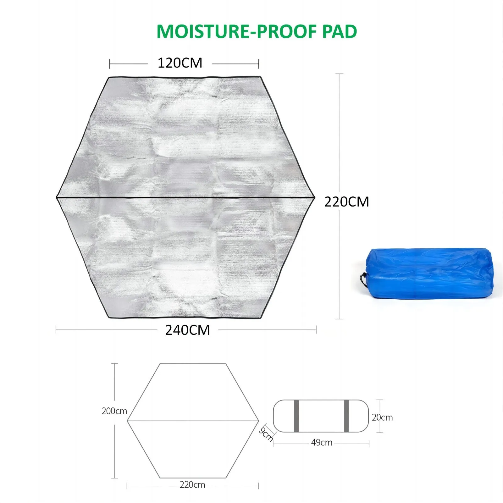 Waterproof Instant Camping Tent 4/5/6 Person Easy Quick Setup Dome Hexagonal Family Tents for Camping, Double Layer Flysheet Can be Used as Beach Shelter