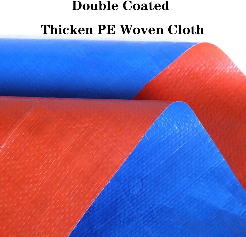Waterproof Lightweight Tarpaulin Cover Ground Sheet Cover Heavy Duty Tarp Camping Sheet with Eyelets, for Canopy Tent Garden Pool Truck,Blue,2x3m (Blue 10x10m)