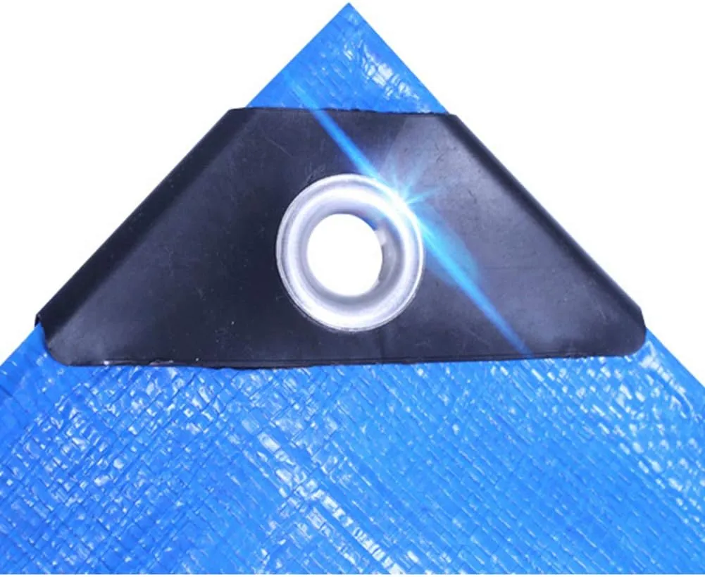 Waterproof Lightweight Tarpaulin Cover Ground Sheet Cover Heavy Duty Tarp Camping Sheet with Eyelets, for Canopy Tent Garden Pool Truck,Blue,2x3m (Blue 10x10m)