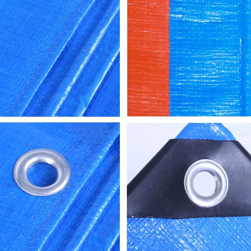 Waterproof Lightweight Tarpaulin Cover Ground Sheet Cover Heavy Duty Tarp Camping Sheet with Eyelets, for Canopy Tent Garden Pool Truck,Blue,2x3m (Blue 10x10m)
