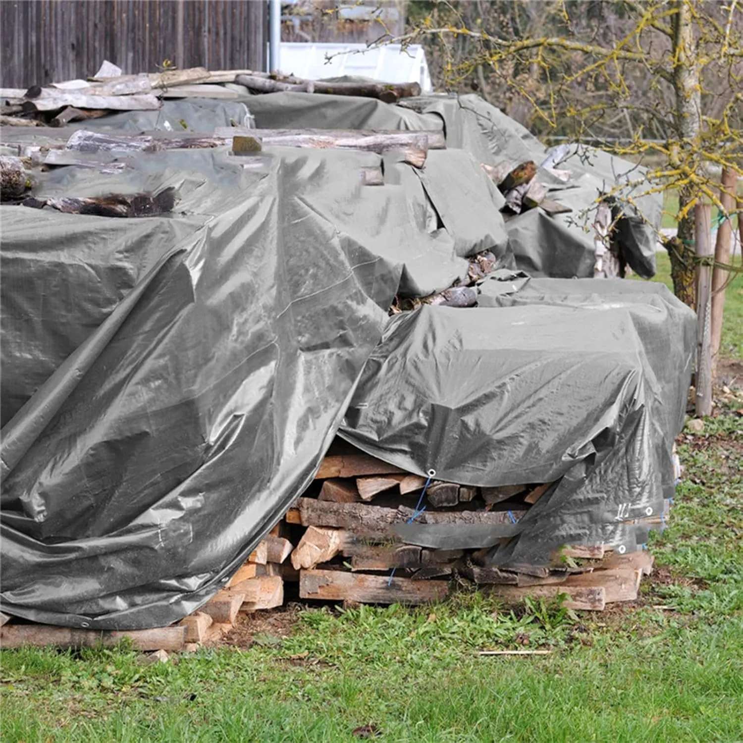 Waterproof Tarp with Metal Grommets, Shade Tarp for Camping, Picnic Mat, Emergency Rain Shelter, Outdoor Cover and Camping Use