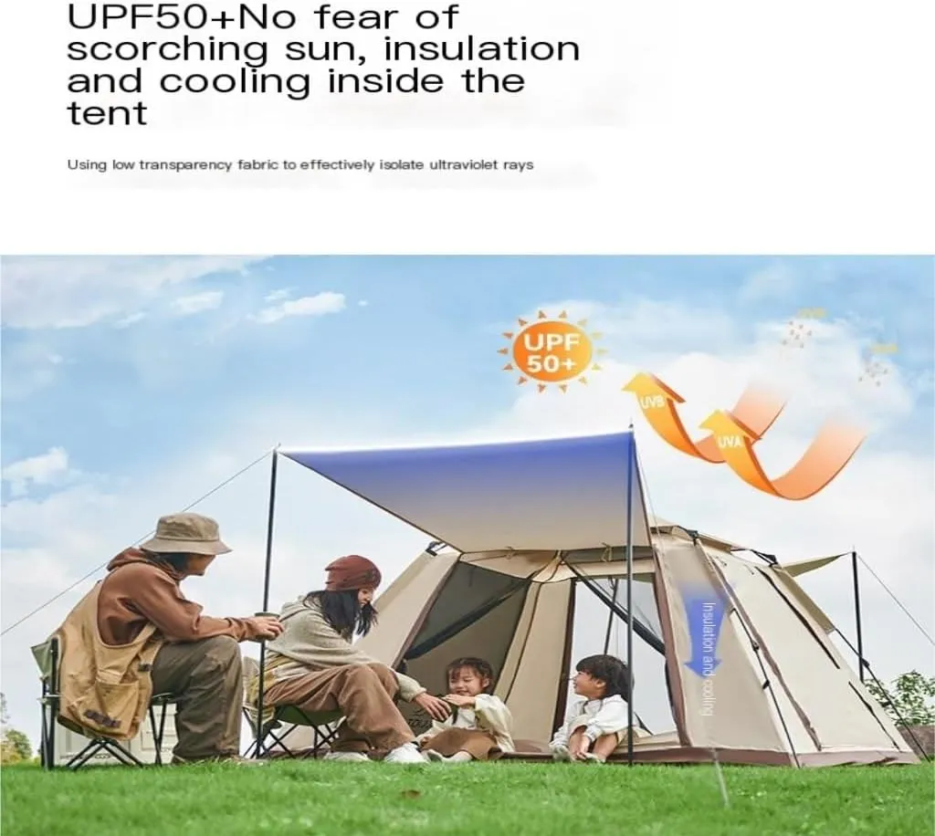 Weatherproof Tents Tent Outdoor Camping Windproof Tent Camping Fully Automatic Double Layer Tent Outdoor Portable Awning Camping and Hiking Tents