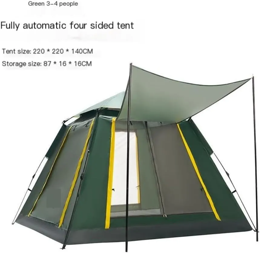 Weatherproof Tents Tent Outdoor Camping Windproof Tent Camping Fully Automatic Double Layer Tent Outdoor Portable Awning Camping and Hiking Tents