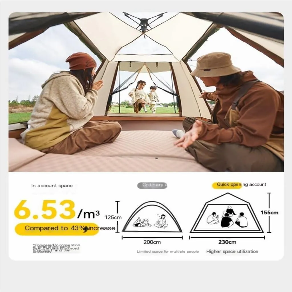 Weatherproof Tents Tent Outdoor Camping Windproof Tent Camping Fully Automatic Double Layer Tent Outdoor Portable Awning Camping and Hiking Tents