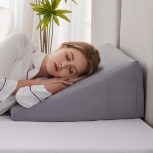 Wedge Pillow for Sleeping, 10" Bed Wedge Pillow for Headboard, Triangle Incline Wedges for Acid Reflux, Pillow Wedge for Back Pain Relief, Elevated Leg Pillows After Surgery, Snoring, Velvet