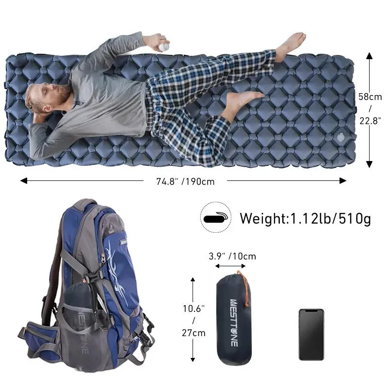 WEST TUNE Camping Sleeping Pad Ultralight Inflatable Mattress for Hiking