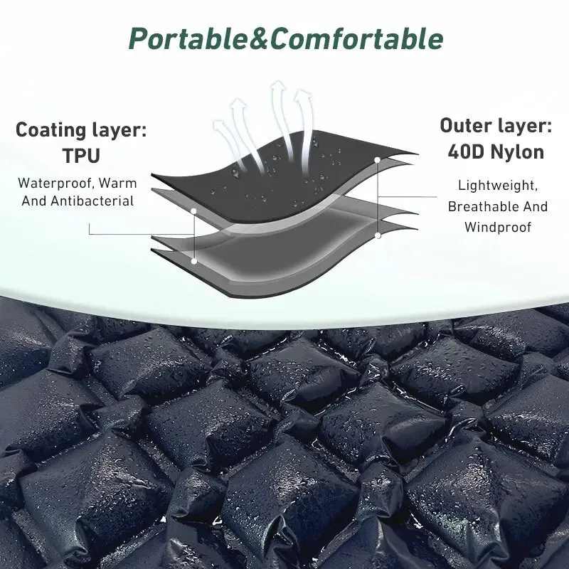 WEST TUNE Camping Sleeping Pad Ultralight Inflatable Mattress for Hiking
