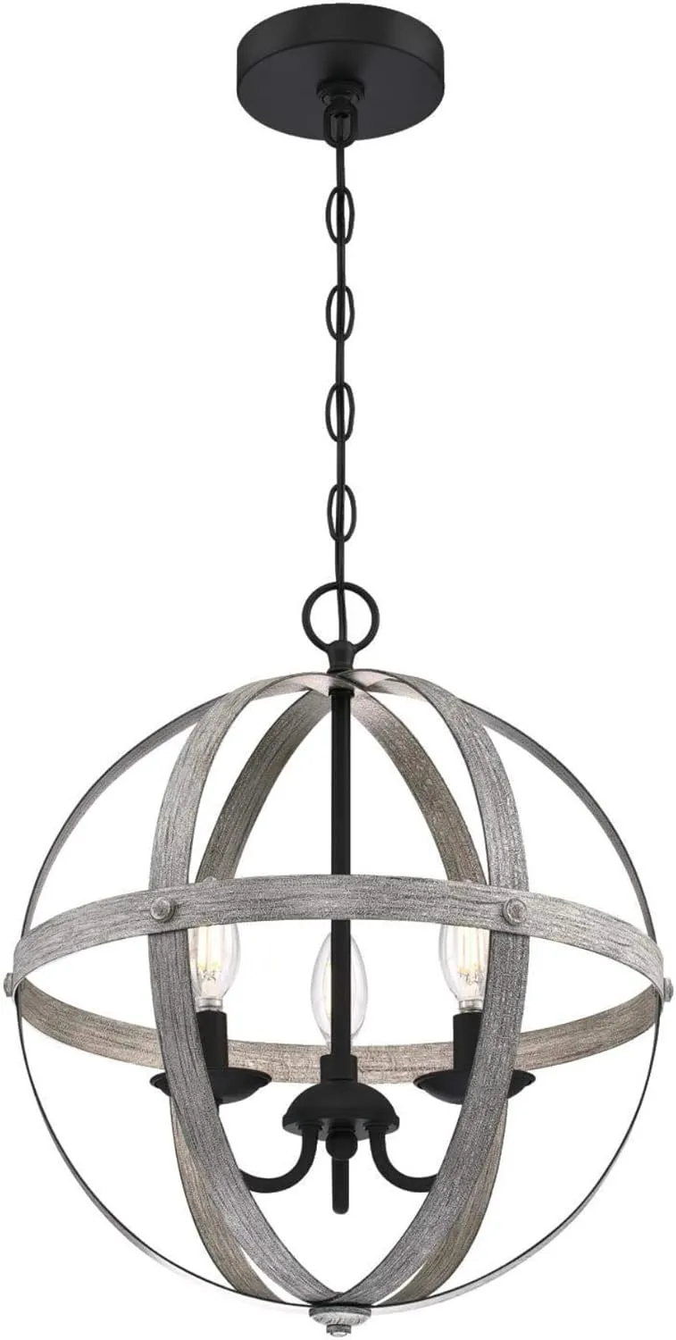 Westinghouse 6110400 Stella Mira Three-Light Pendant, Antique Ash