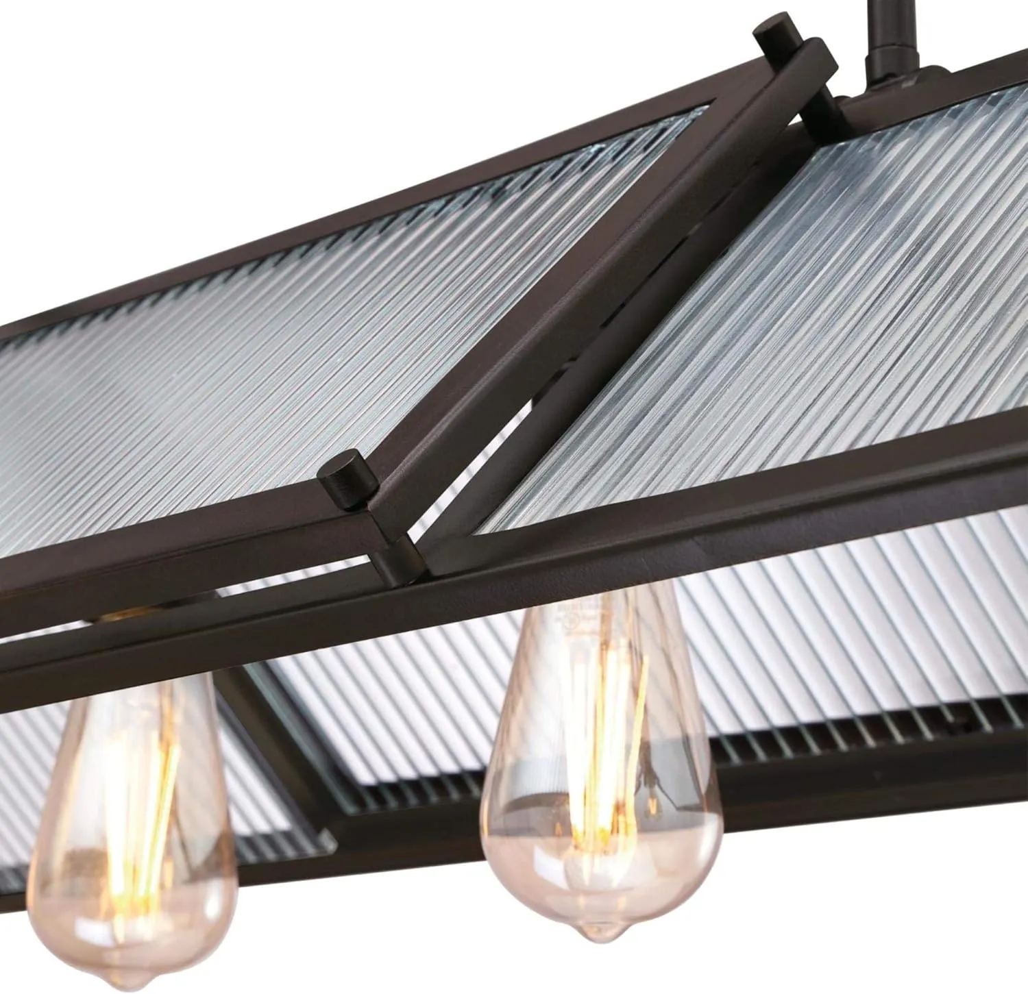 Westinghouse 6577200 Finn Four-Light Indoor Chandelier, Oil Rubbed Bronze Finish with Clear Ribbed Glass