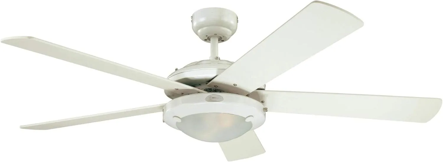 Westinghouse 7233600 Comet Indoor Ceiling Fan with Light, White