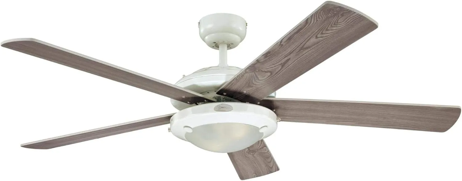 Westinghouse 7233600 Comet Indoor Ceiling Fan with Light, White