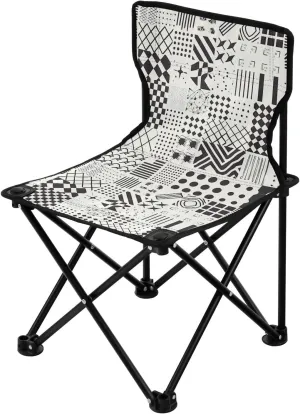 White Background with A Variety Of Geometric Patterns in It Folding Heavy Duty Camping Chairs Ultralight Folding Backpack Chair Carry Bag Included Hiking Chairs Backpacking Ultralight for Camp Sports