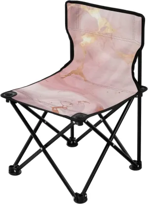 White Texture Portable Outdoor Folding Chair Anti-Slip Padded Oxford Cloth Stool Camping Chair Small for Beach Hiking Fishing Gardening Quad Camp Chair