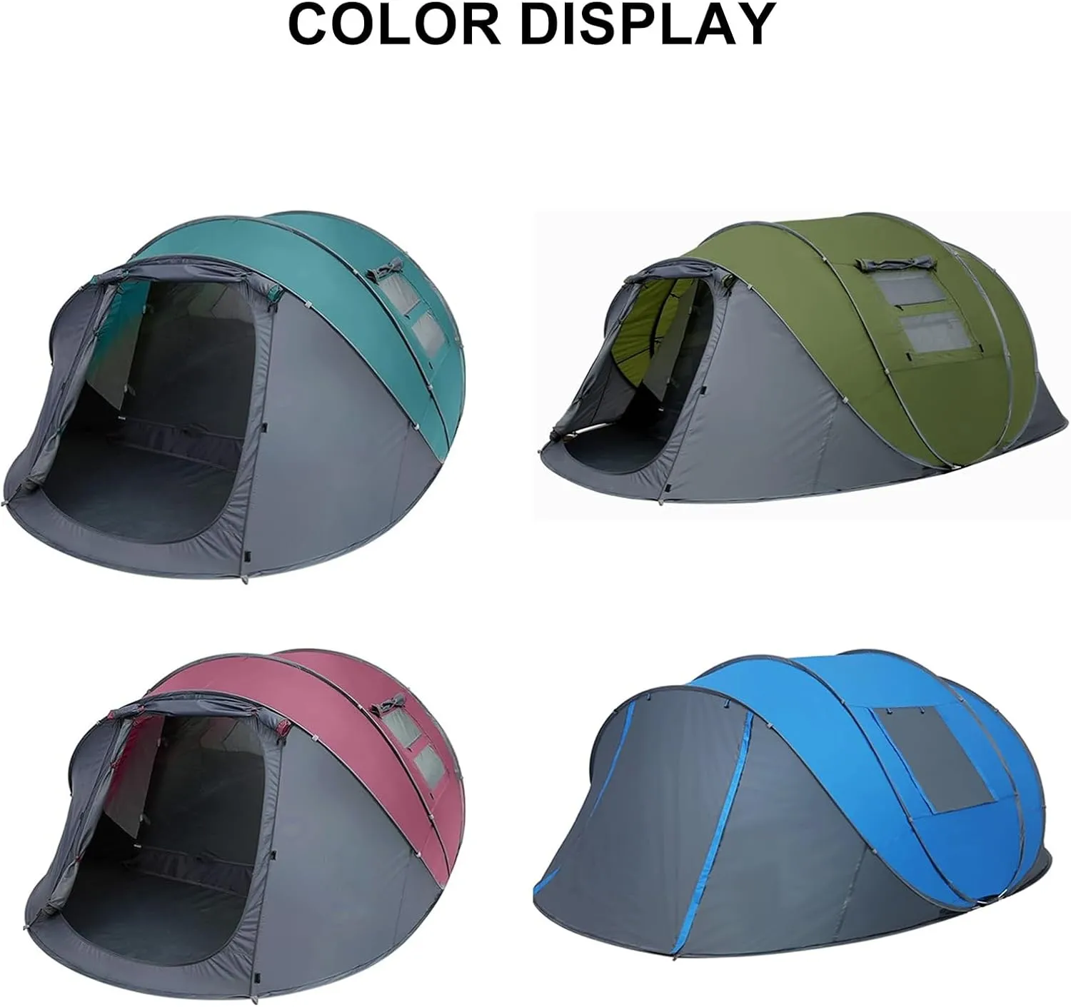 WHYATT 5-8 Person Pop up Tent, Tent Waterproof, Double Layer, Instant Tents for Camping, Hiking & Traveling, Portable Tent with Carry Bag