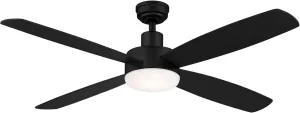 Wind River WR1603MB Aeris Job Fan 52" Ceiling Fan with LED Light and Wall Control, Matte Black