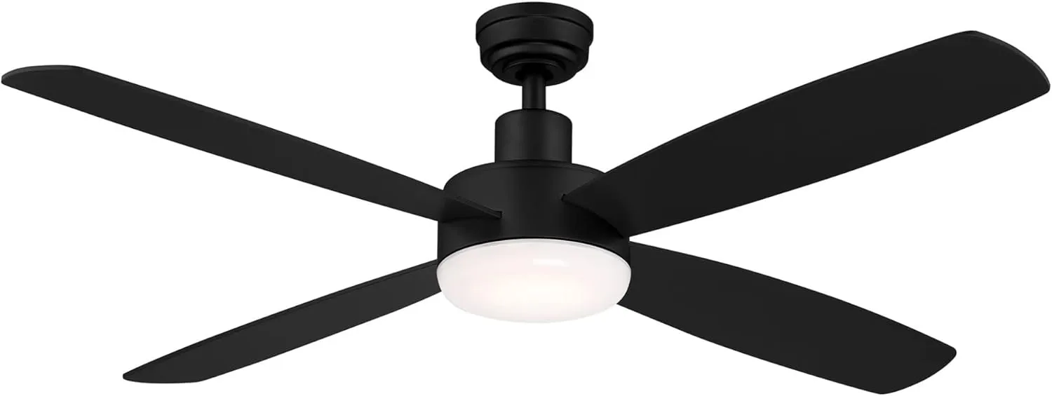 Wind River WR1603MB Aeris Job Fan 52" Ceiling Fan with LED Light and Wall Control, Matte Black