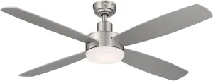 Wind River WR1603SS Aeris Job Fan 52" Ceiling Fan with LED Light and Wall Control, Stainless Steel