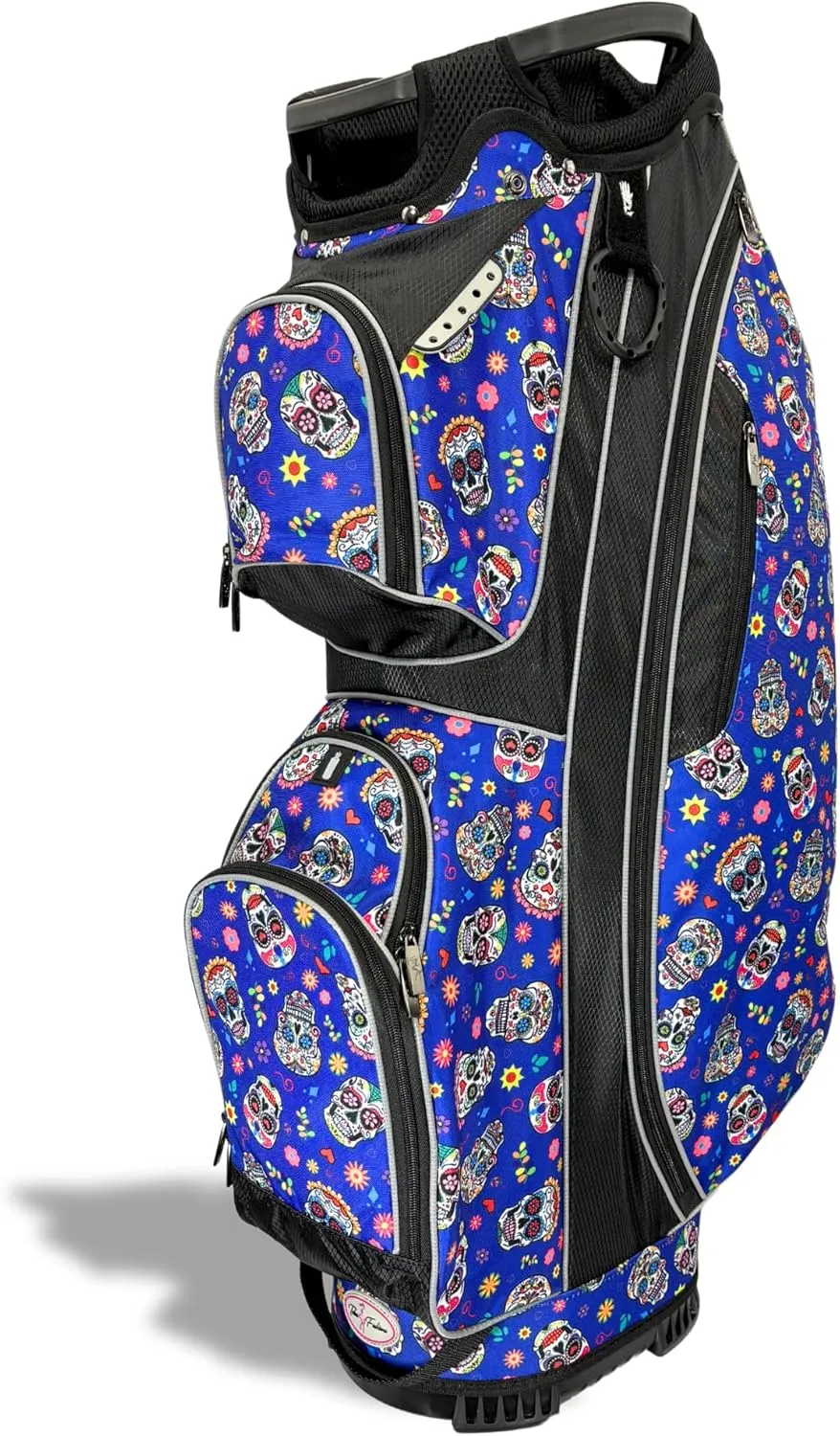 Women’s Golf Cart Bag – Taboo Fashions Resort Collection Lightweight 14-Way Ladies Bag with Cooler, Rain Hood, 7 Zippered Pockets, Tee Holder & More