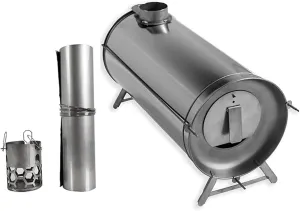 Wood Burning Camp Stove, Portable Wood Burning Stove with Chimney Pipe for Tent, Shelter, Camping Heating and Cooking