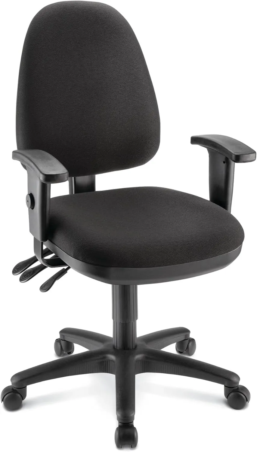 WorkPro® Patriot Multifunction Ergonomic Fabric Task Chair, Black, BIFMA Compliant