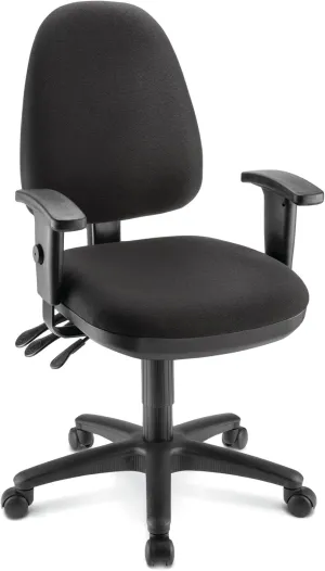 WorkPro® Patriot Multifunction Ergonomic Fabric Task Chair, Black, BIFMA Compliant