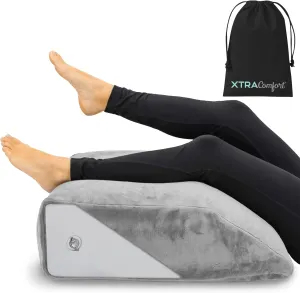 Xtra Comfort Inflatable Leg Rest Pillow - Ultralight and Portable Travel Cushion for Ankle, Knee and Leg Elevation Footrest Support - Soft and Adjustable Sleeping Wedge for Men, Women, Kids