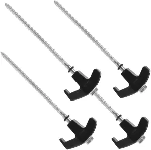 Yardwe Outdoor Snow Stakes 4 Pack Heavy Duty Tent Stakes Rotating Fixing Stakes for Camping Tarp Tent Fixing Pegs