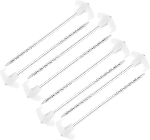 YARNOW 8pcs Tent Stakes Heavy Duty Metal Ground Stakes for Camping Tarp Canopy Strong Stable Lightweight Portable Easy to Store