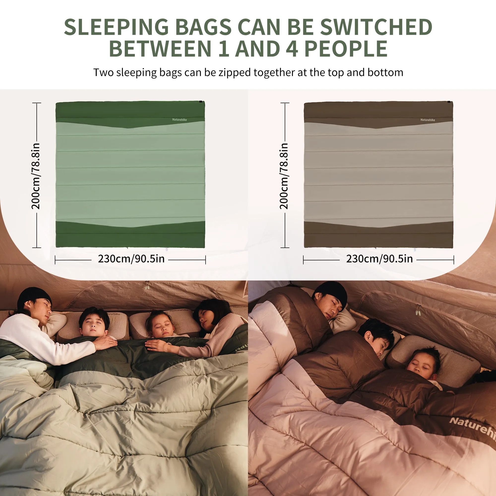 YC Extra Wide Square Cotton Sleeping Bag