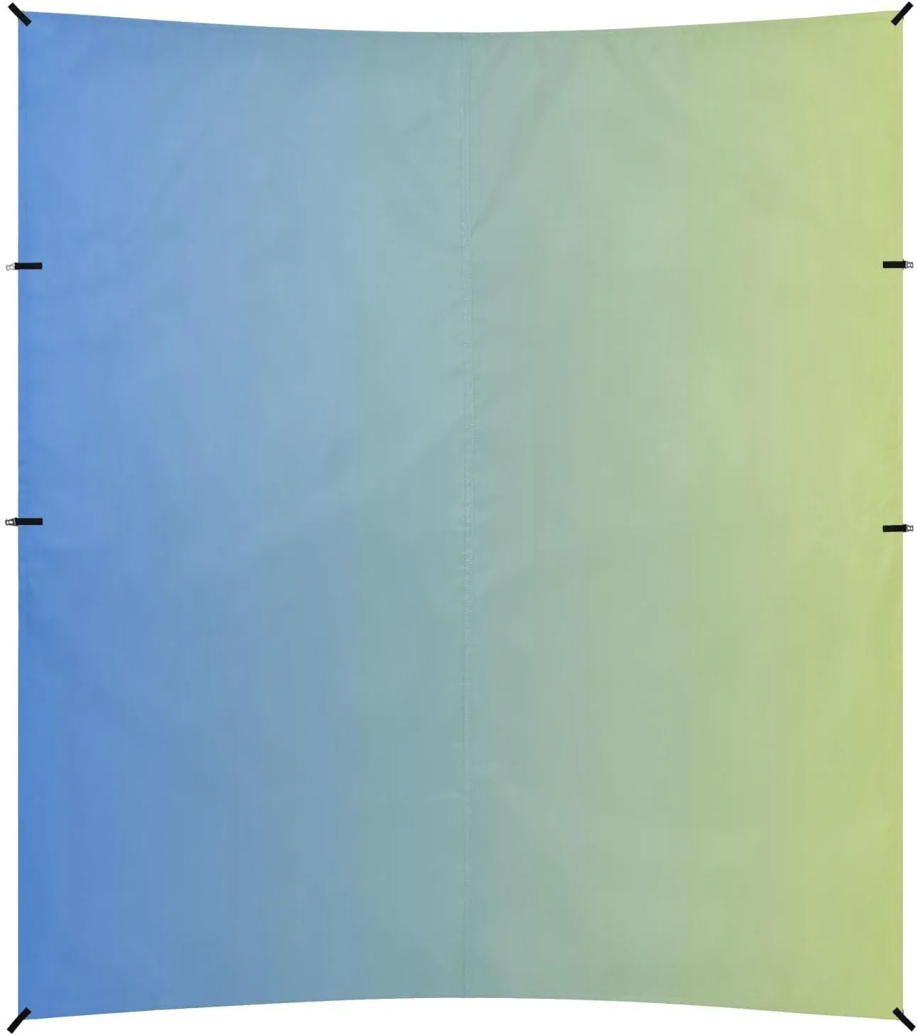 Yellow Blue Gradient Foldable Beach Canopy UPF50  Protection Lightweight Portable Sunshade Includes Sand Shovel, Sandbags, Stability Poles for Backyard and Camping