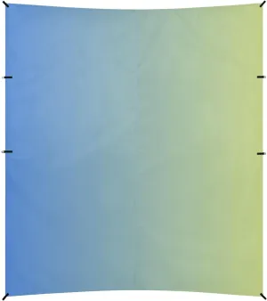 Yellow Blue Gradient Foldable Beach Canopy UPF50  Protection Lightweight Portable Sunshade Includes Sand Shovel, Sandbags, Stability Poles for Backyard and Camping