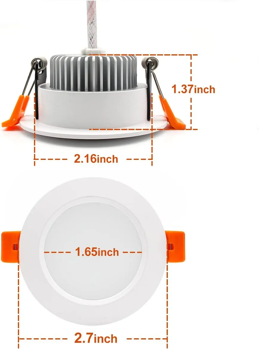 YGS-Tech 2 Inch LED Recessed Lighting, Dimmable Downlight 3W(35W Halogen Equivalent), CRI80, 4000K Natural White Ceiling Light with LED Driver (10 Pack)