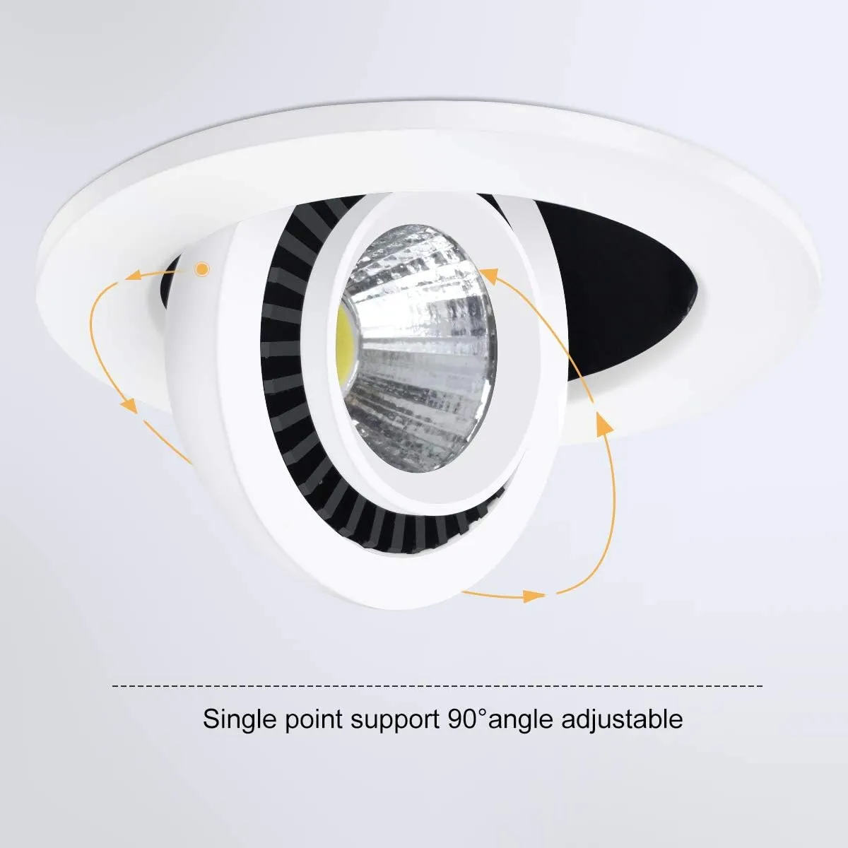 YGS-Tech 3.5 Inch Eyeball Gimbal LED Recessed Lighting Dimmable Downlight, 7W (70W Halogen Equivalent) Adjustable Spotlight, 5000K Daylight White, CRI80, Ceiling Light with LED Driver (4 Pack)