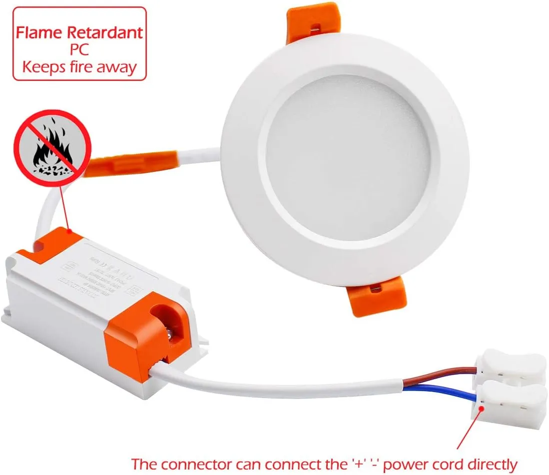 YGS-Tech 4 Inch LED Recessed Lighting Dimmable Downlight, 9W(80W Halogen Equivalent), 3000K Warm White, CRI80, Ceiling Light with LED Driver (4 Pack)