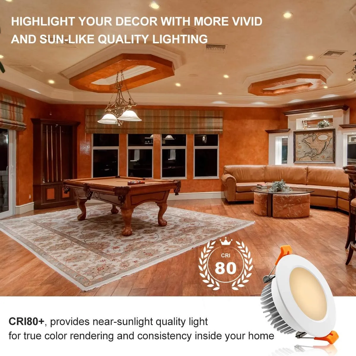 YGS-Tech 4 Inch LED Recessed Lighting Dimmable Downlight, 9W(80W Halogen Equivalent), 3000K Warm White, CRI80, Ceiling Light with LED Driver (4 Pack)